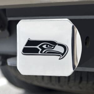Seattle Seahawks Chrome Metal Hitch Cover with Chrome Metal 3D Emblem