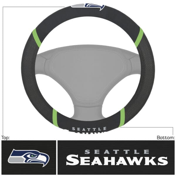 Seattle Seahawks Embroidered Steering Wheel Cover 1