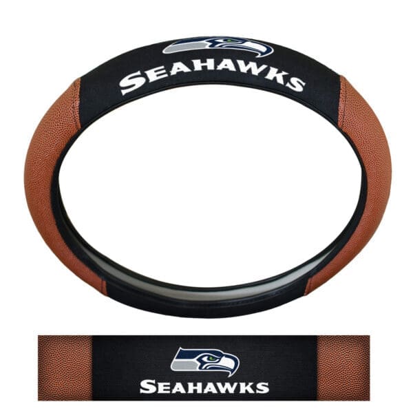 Seattle Seahawks Football Grip Steering Wheel Cover 15 Diameter 1