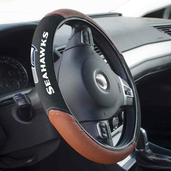Seattle Seahawks Football Grip Steering Wheel Cover 15" Diameter