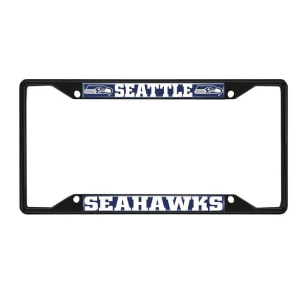 Seattle Seahawks Metal License Plate Frame Black Finish 1