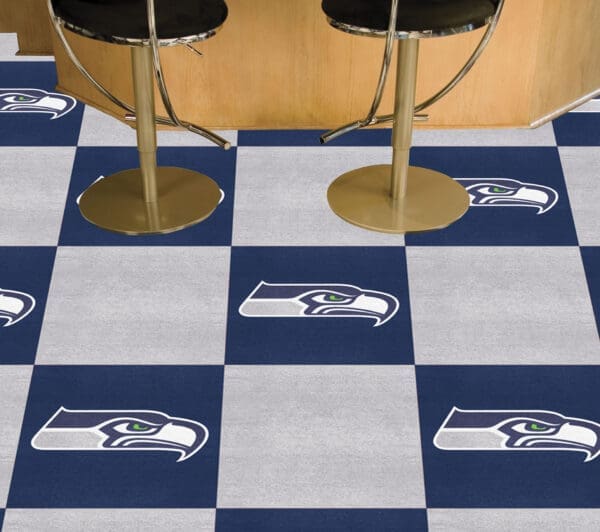 Seattle Seahawks Team Carpet Tiles - 45 Sq Ft.