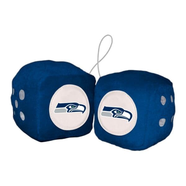 Seattle Seahawks Team Color Fuzzy Dice Decor 3 Set 1 scaled