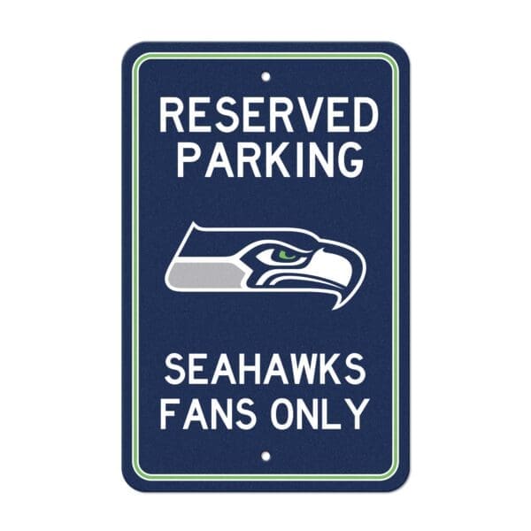 Seattle Seahawks Team Color Reserved Parking Sign Decor 18in. X 11.5in. Lightweight 1 scaled