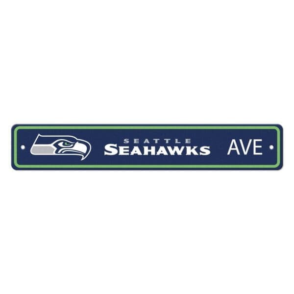 Seattle Seahawks Team Color Street Sign Decor 4in. X 24in. Lightweight 1 scaled