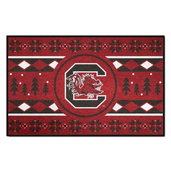South Carolina Gamecocks Holiday Sweater Starter Mat Accent Rug 19in. x 30in 1 scaled