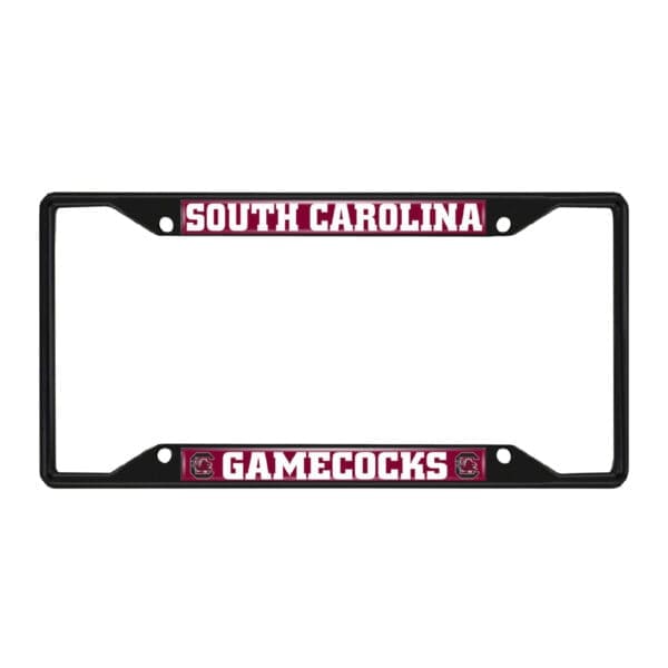 South Carolina Gamecocks Metal License Plate Frame Black Finish 1