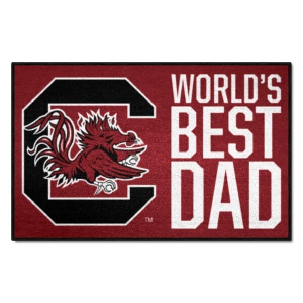 South Carolina Gamecocks Starter Mat Accent Rug 19in. x 30in. Worlds Best Dad Starter Mat 1 scaled