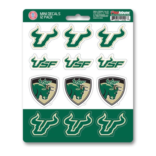 South Florida Bulls 12 Count Mini Decal Sticker Pack 1