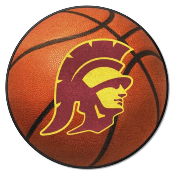Southern California Trojans Basketball Rug 27in. Diameter 1 1 scaled