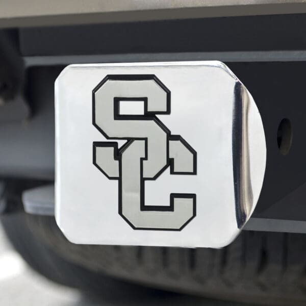 Southern California Trojans Chrome Metal Hitch Cover with Chrome Metal 3D Emblem