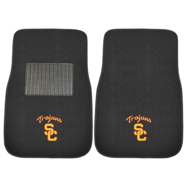 Southern California Trojans Embroidered Car Mat Set 2 Pieces 1