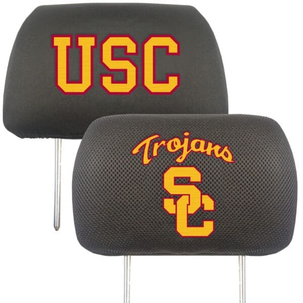 Southern California Trojans Embroidered Head Rest Cover Set 2 Pieces 1