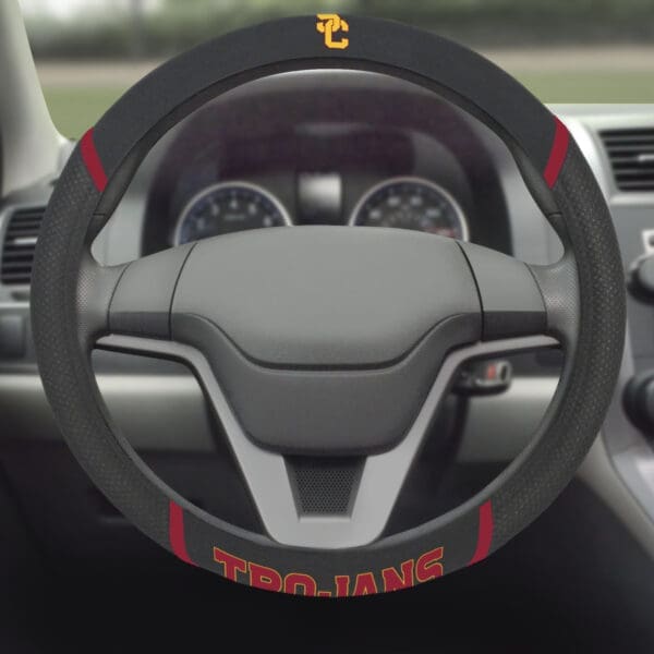 Southern California Trojans Embroidered Steering Wheel Cover