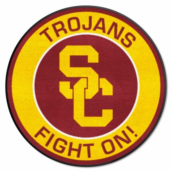 Southern California Trojans Roundel Rug 27in. Diameter 1 scaled
