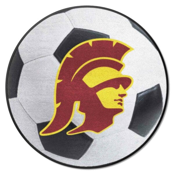 Southern California Trojans Soccer Ball Rug 27in. Diameter 1 1 scaled