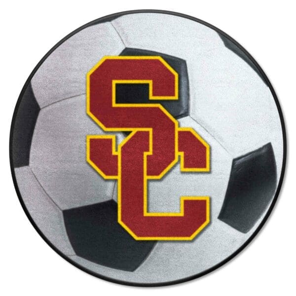 Southern California Trojans Soccer Ball Rug 27in. Diameter 1 scaled
