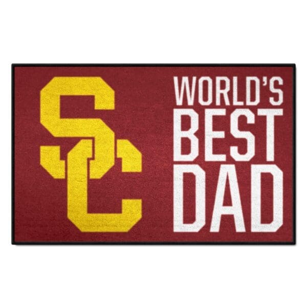 Southern California Trojans Starter Mat Accent Rug 19in. x 30in. Worlds Best Dad Starter Mat 1 scaled