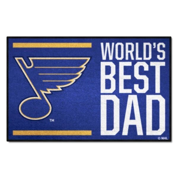 St. Louis Blues Starter Mat Accent Rug 19in. x 30in. Worlds Best Dad Starter Mat 31169 1 scaled