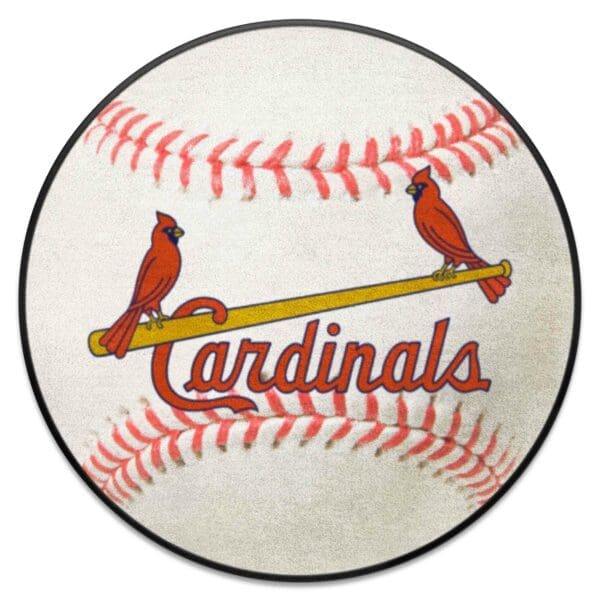 St. Louis Cardinals Baseball Rug 27in. Diameter 1 2 scaled