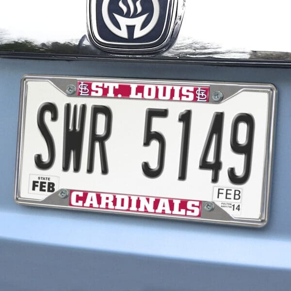 St. Louis Cardinals Chrome Metal License Plate Frame