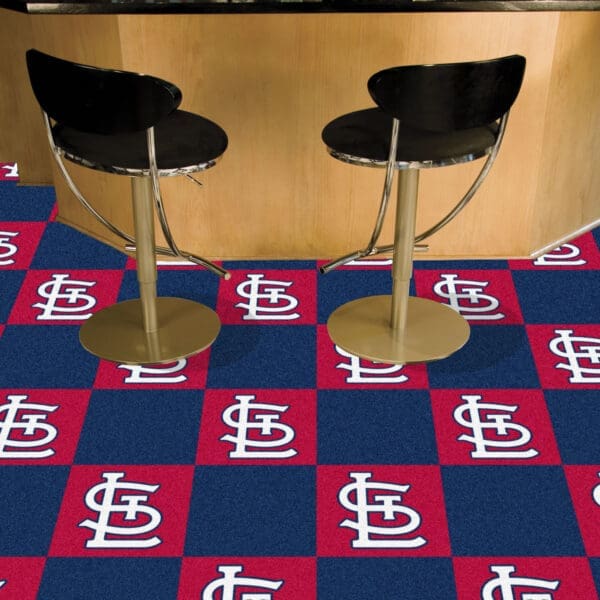 St. Louis Cardinals "LST" Logo Team Carpet Tiles - 45 Sq Ft.