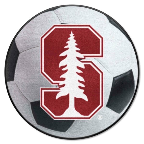 Stanford Cardinal Soccer Ball Rug 27in. Diameter 1 scaled