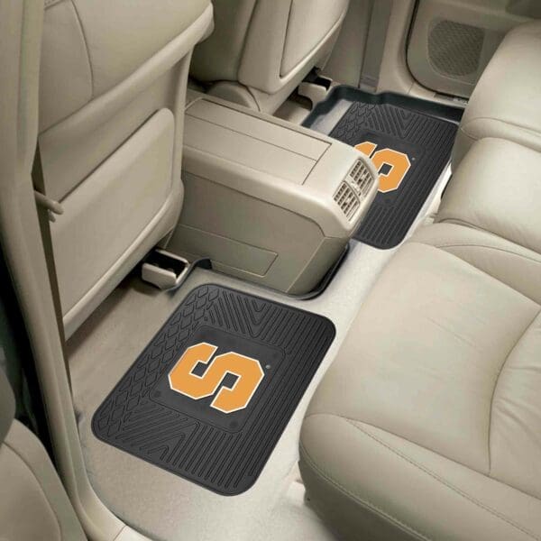 Syracuse Orange Back Seat Car Utility Mats - 2 Piece Set