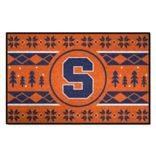 Syracuse Orange Holiday Sweater Starter Mat Accent Rug 19in. x 30in 1 scaled