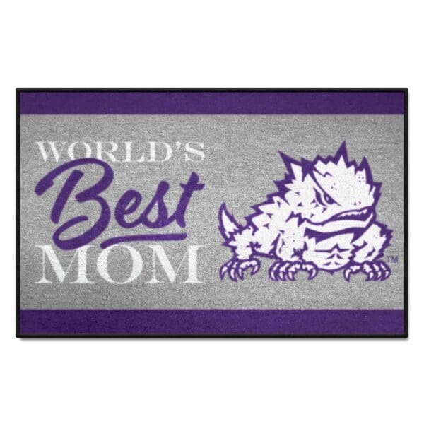 TCU Horned Frogs Worlds Best Mom Starter Mat Accent Rug 19in. x 30in 1 scaled