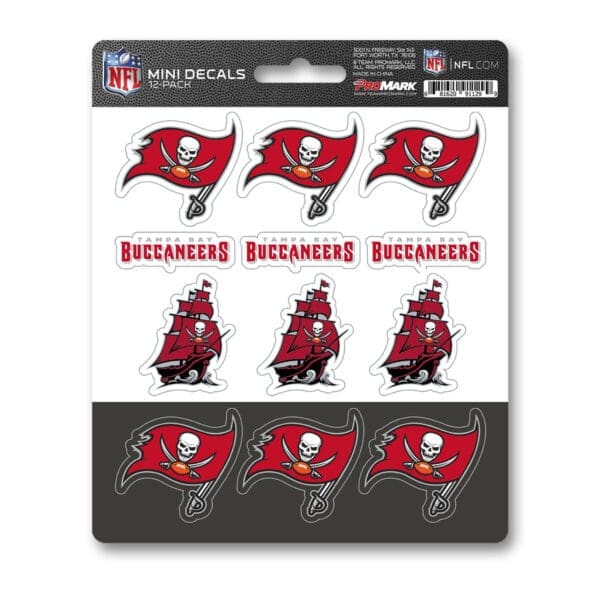 Tampa Bay Buccaneers 12 Count Mini Decal Sticker Pack 1