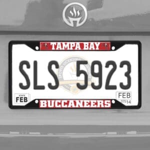 Tampa Bay Buccaneers Metal License Plate Frame Black Finish