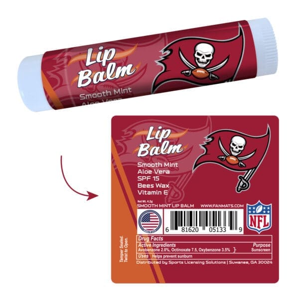 Tampa Bay Buccaneers Smooth Mint SPF 15 Lip Balm 1 scaled
