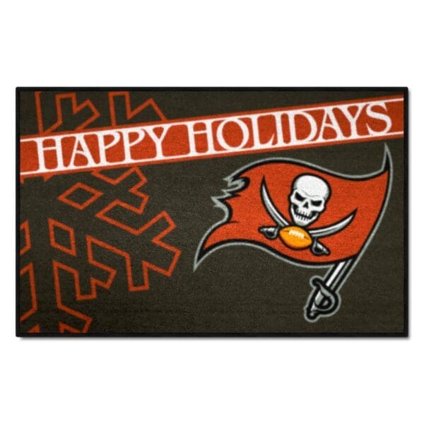 Tampa Bay Buccaneers Starter Mat Accent Rug 19in. x 30in. Happy Holidays Starter Mat 1 scaled