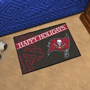 Tampa Bay Buccaneers Starter Mat Accent Rug - 19in. x 30in. Happy Holidays Starter Mat