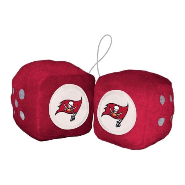 Tampa Bay Buccaneers Team Color Fuzzy Dice Decor 3 Set 1 scaled