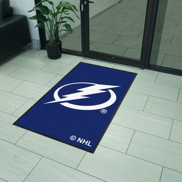 Tampa Bay Lightning 3X5 High-Traffic Mat with Durable Rubber Backing - Portrait Orientation-12882