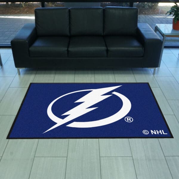 Tampa Bay Lightning 4X6 High-Traffic Mat with Durable Rubber Backing - Landscape Orientation-12883