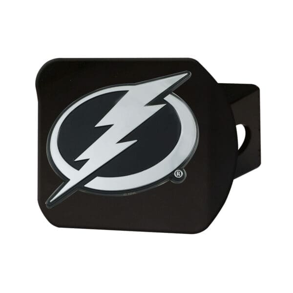 Tampa Bay Lightning Black Metal Hitch Cover with Metal Chrome 3D Emblem 25108 1