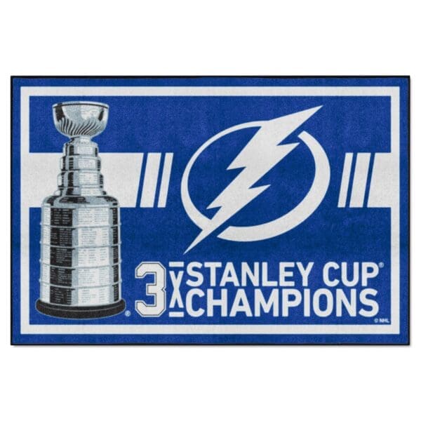 Tampa Bay Lightning Dynasty 5ft. x 8ft. Plush Area Rug 34348 1 scaled