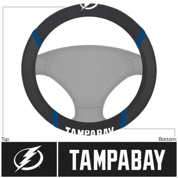 Tampa Bay Lightning Embroidered Steering Wheel Cover 25117 1