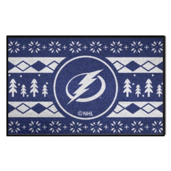 Tampa Bay Lightning Holiday Sweater Starter Mat Accent Rug 19in. x 30in. 26870 1 scaled