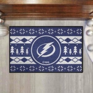 Tampa Bay Lightning Holiday Sweater Starter Mat Accent Rug - 19in. x 30in.-26870