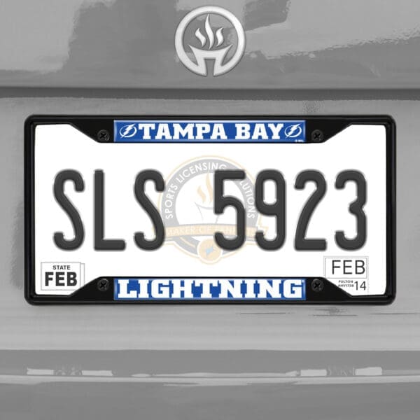 Tampa Bay Lightning Metal License Plate Frame Black Finish-31392