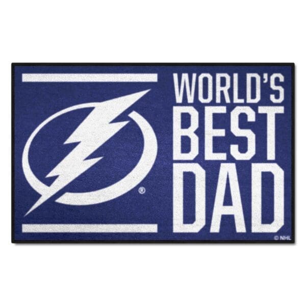 Tampa Bay Lightning Starter Mat Accent Rug 19in. x 30in. Worlds Best Dad Starter Mat 31170 1 scaled