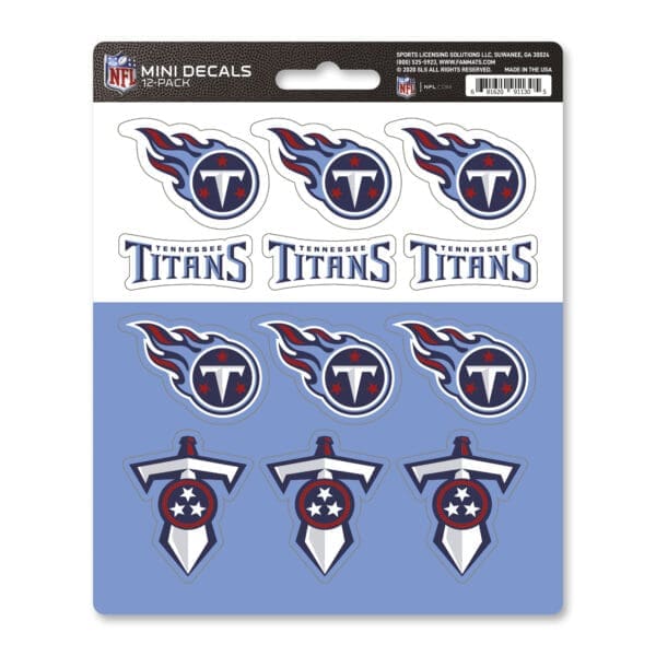 Tennessee Titans 12 Count Mini Decal Sticker Pack 1