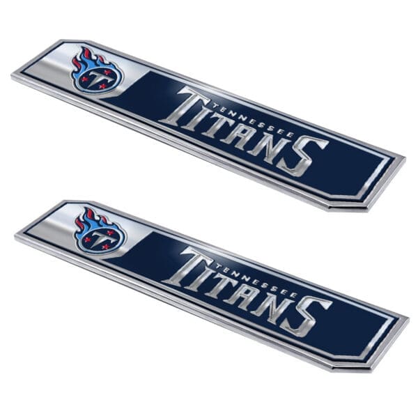 Tennessee Titans 2 Piece Heavy Duty Aluminum Embossed Truck Emblem Set 1 scaled