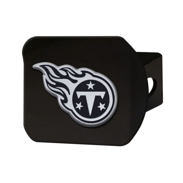 Tennessee Titans Black Metal Hitch Cover with Metal Chrome 3D Emblem 1