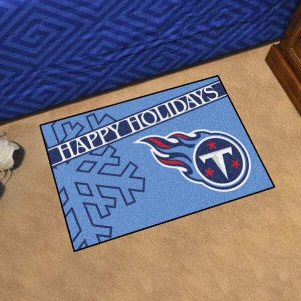 Tennessee Titans Starter Mat Accent Rug - 19in. x 30in. Happy Holidays Starter Mat