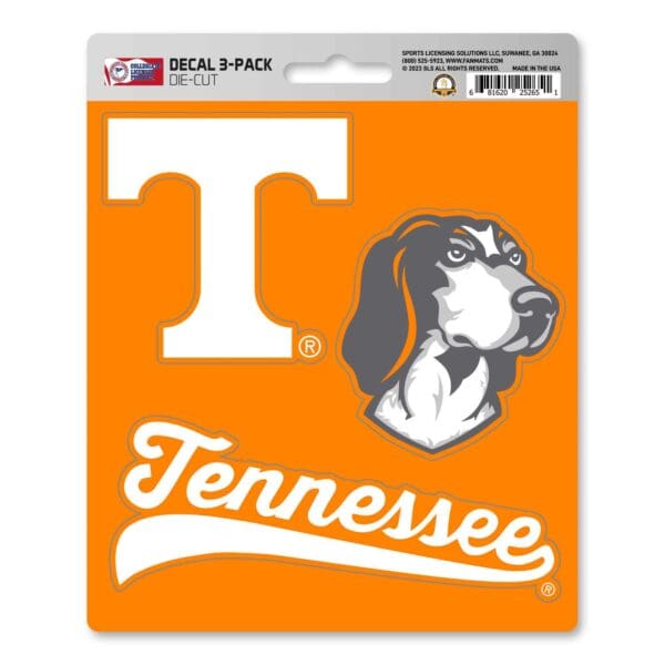 Tennessee Volunteers 3 Piece Decal Sticker Set 1